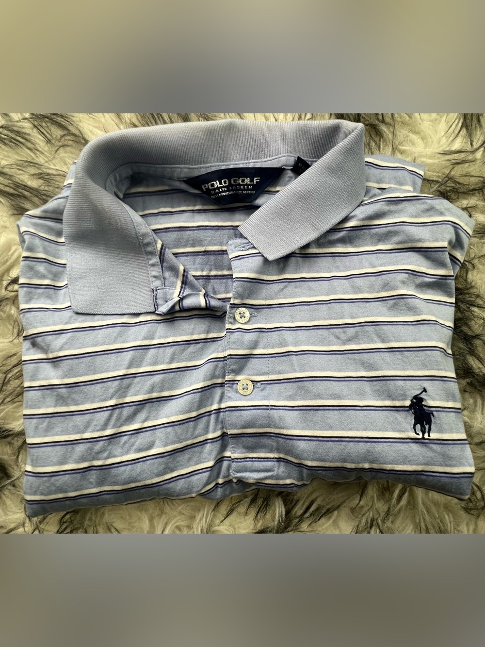 Polo by Ralph Lauren Light Blue Striped Polo Shirt